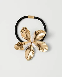 Ann Taylor Metal Flower Hair Tie Goldtone Women's