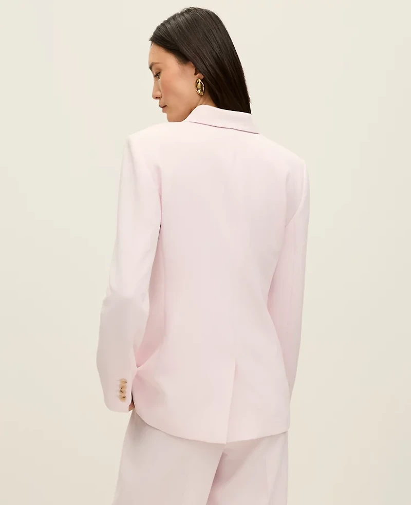 Ann Taylor The Petite Greenwich Blazer Textured Crepe Blush Haze Women's