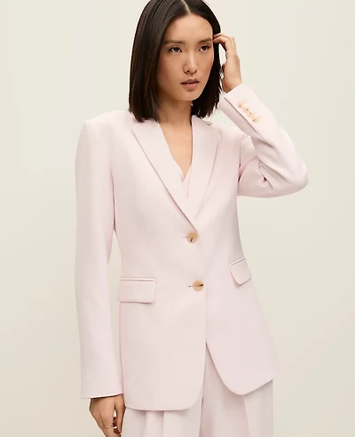 Ann Taylor The Petite Greenwich Blazer Textured Crepe Blush Haze Women's