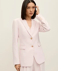 Ann Taylor The Petite Greenwich Blazer Textured Crepe Blush Haze Women's