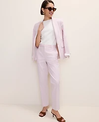Ann Taylor The Petite Ankle Pant Seersucker Pink/White Combo Women's