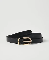 Ann Taylor Leather Textured Square Buckle Belt Women's