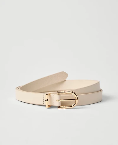Ann Taylor Leather Textured Square Buckle Belt Women's