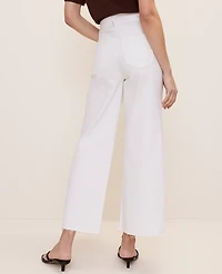 Ann Taylor The Petite Wide-Leg Crop Jean White Women's