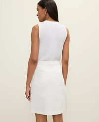 Ann Taylor Weekend Eyelet Denim Skirt White Women's