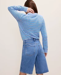 Ann Taylor The Petite Bermuda Short Classic Mid Wash Women's