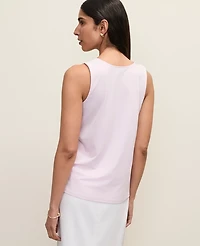 Ann Taylor Mixed Media Tank Top Angelic Pink Women's