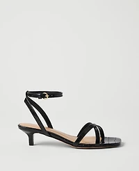 Ann Taylor Croco Crossover Heel Sandal Women's