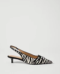 Ann Taylor Calf Hair Kitten Heel Pump Black Women's