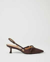 Ann Taylor Straw Crossover Slingback Pump Women's