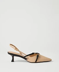 Ann Taylor Straw Crossover Slingback Pump Natural Women's