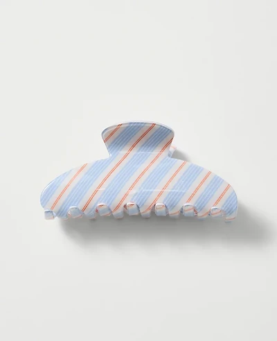 Ann Taylor Weekend Collection Large Striped Hair Clip Winter White Women's