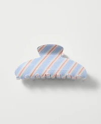 Ann Taylor Weekend Collection Large Striped Hair Clip Winter White Women's
