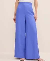 Ann Taylor The Tall Statement Palazzo Pant Linen Blend Dream Blue Women's