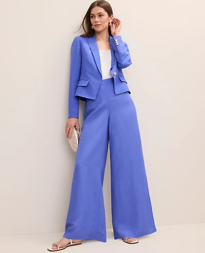 Ann Taylor The Tall Statement Palazzo Pant Linen Blend Dream Blue Women's