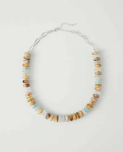 Ann Taylor Mixed Stone Necklace Brown Stone Women's