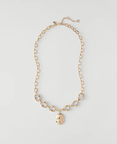 Ann Taylor Mixed Chain Pendant Necklace Goldtone Women's