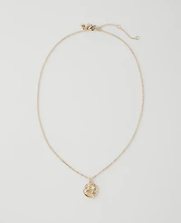 Ann Taylor Textured Pendant Necklace Goldtone Women's