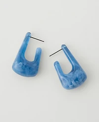 Ann Taylor Square Enamel Hoop Earrings Night Sky Women's