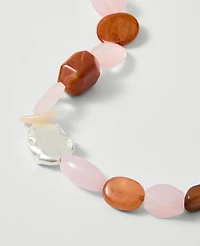Ann Taylor Stone Pearl Statement Necklace Pink Peony Women's
