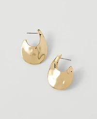 Ann Taylor Hammered Metal Hoop Earrings Goldtone Women's