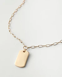 Ann Taylor Rectangle Pendant Necklace Goldtone Women's
