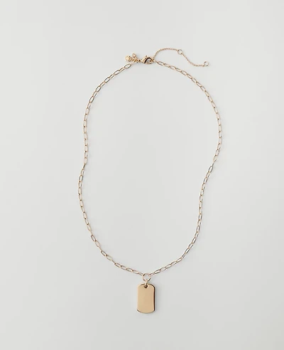 Ann Taylor Rectangle Pendant Necklace Goldtone Women's