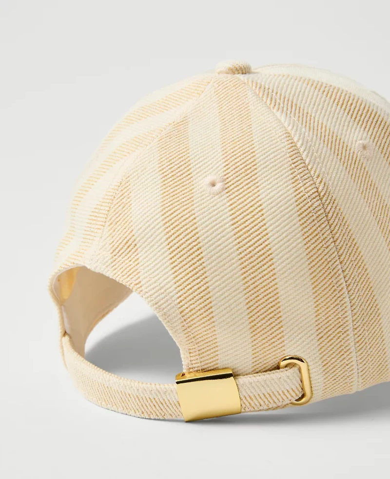 Ann Taylor Striped Baseball Cap Neutral Women's