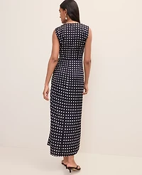 Ann Taylor Petite Polka Dot Maxi Dress Satin Night Sky B Women's