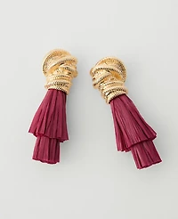 Ann Taylor Knotted Tassel Drop Earrings Goldtone Women's