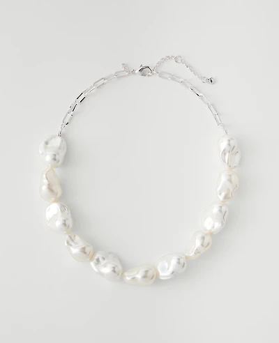 Ann Taylor Pearlized Statement Necklace Ivory Women's