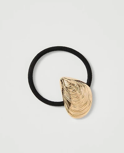 Ann Taylor Shell Hair Tie Goldtone Women's