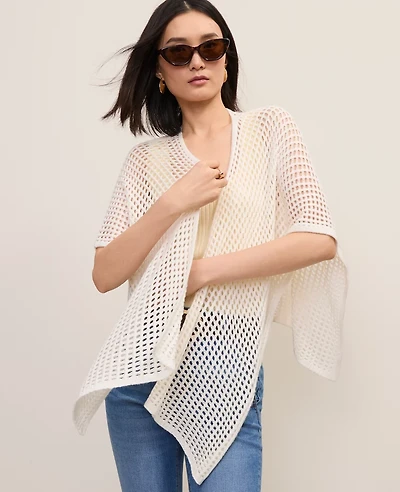 Ann Taylor Crochet Wrap Poncho Women's