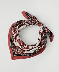 Ann Taylor Palm Print Silk Scarf White Women's