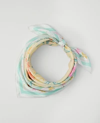 Ann Taylor Floral Silk Scarf White Women's