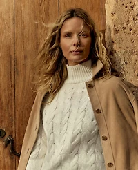 Ann Taylor Haven Well Within Organic Cotton Mock Neck Sweater Ivory Women's