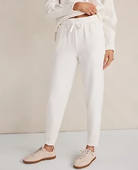 Ann Taylor Haven Well Within Soft-Brushed Fleece Joggers Ivory Women's