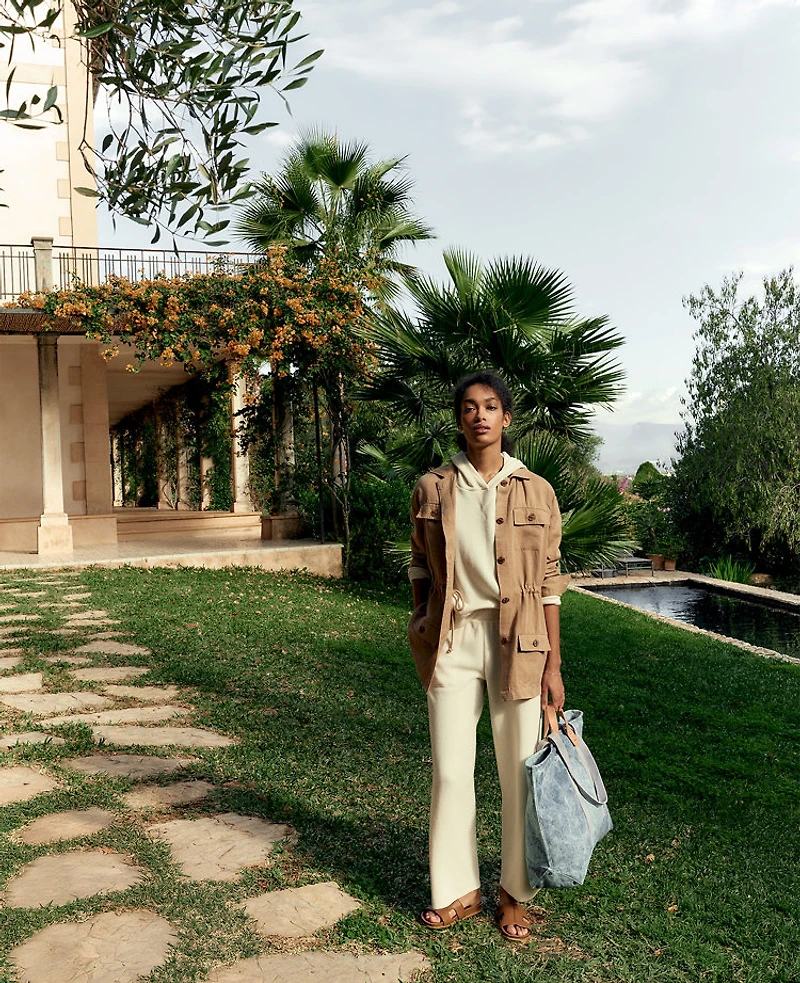 Ann Taylor Haven Well Within Linen Blend Dobby Jacket Neutral Women's