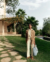 Ann Taylor Haven Well Within Linen Blend Dobby Jacket Neutral Women's