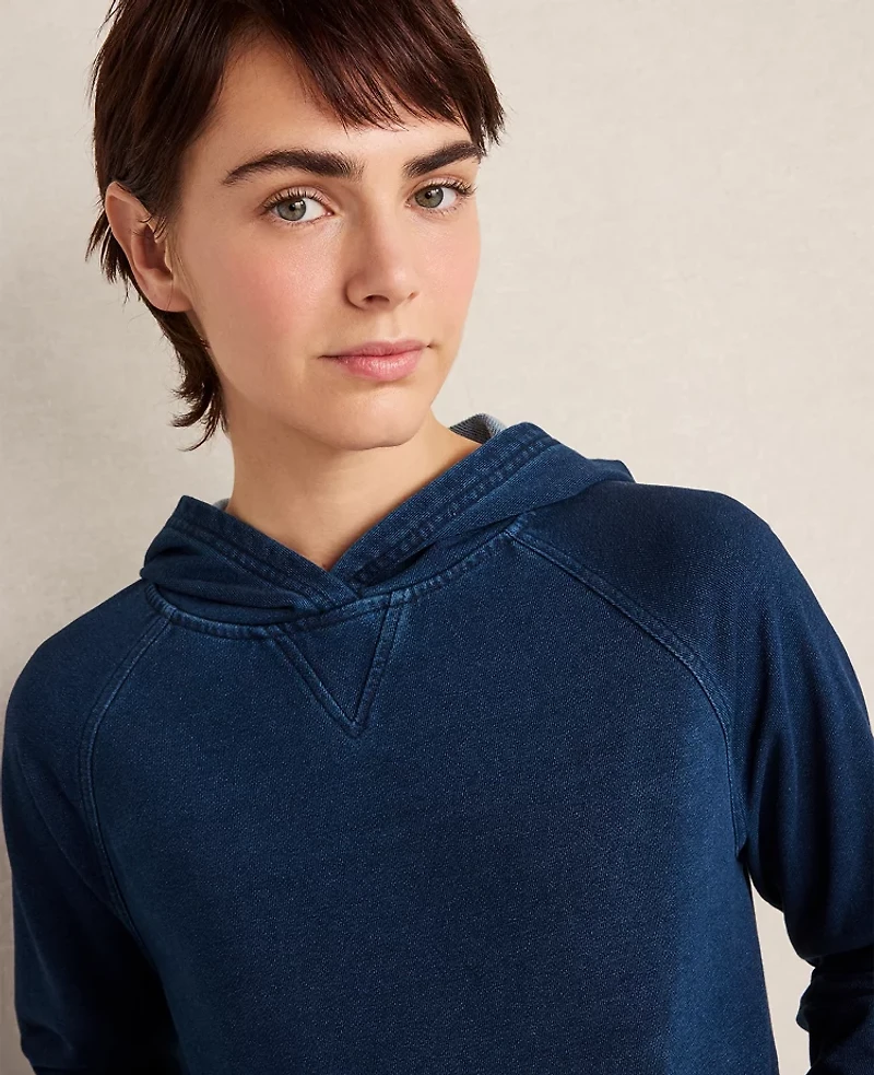 Ann Taylor Haven Well Within Indigo Cotton Terry Hoodie Dark Women's