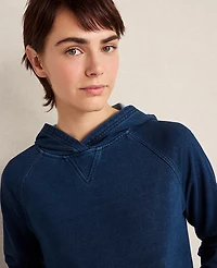 Ann Taylor Haven Well Within Indigo Cotton Terry Hoodie Dark Women's