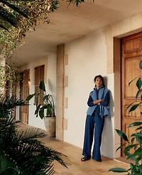 Ann Taylor Haven Well Within Indigo Cotton Terry Hoodie Dark Women's