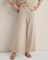 Ann Taylor Haven Well Within Organic Cotton Wide Leg Pants Taupe Women's