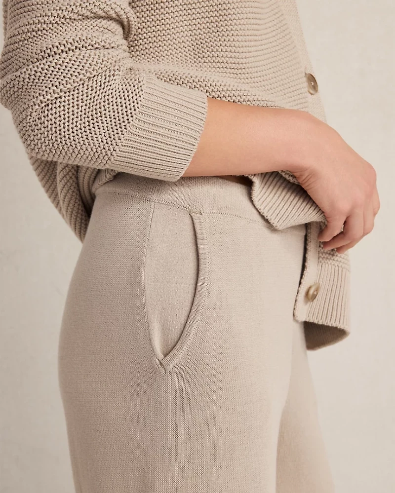 Ann Taylor Haven Well Within Organic Cotton Wide Leg Pants Taupe Women's