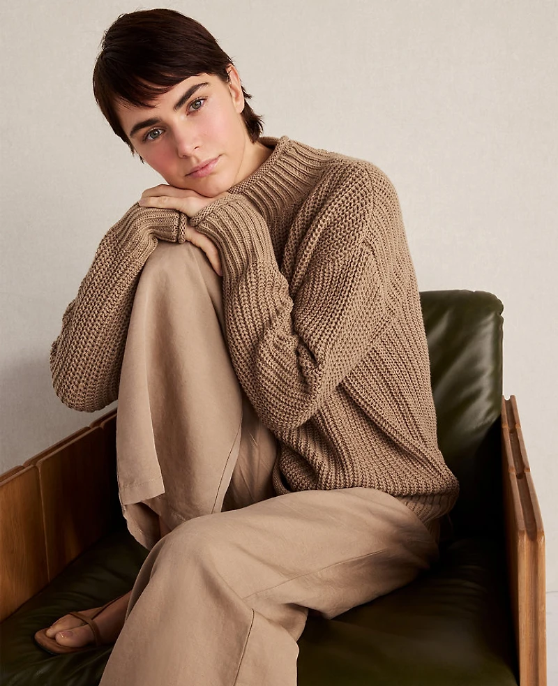 Ann Taylor Haven Well Within Linen Blend Dobby Wide Leg Pants Neutral Women's