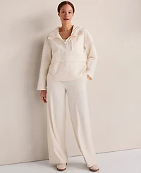 Ann Taylor Haven Well Within Crinkle Nylon Half-Zip Hooded Jacket Sandstone Women's