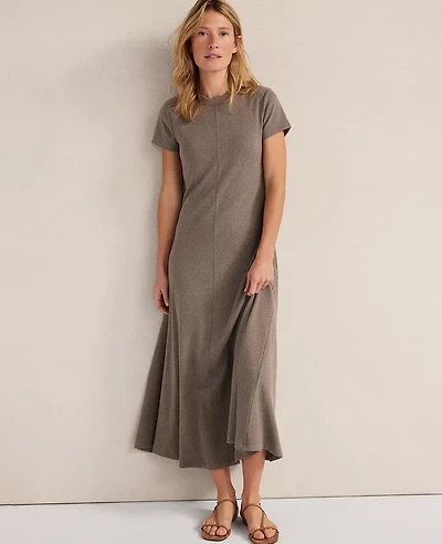 Ann Taylor Haven Well Within Organic Cotton Rib Knit Maxi Dress Brown Women's