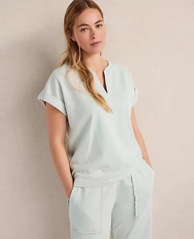 Ann Taylor Haven Well Within Garment-Dyed Organic Cotton Terry T-Shirt Women's