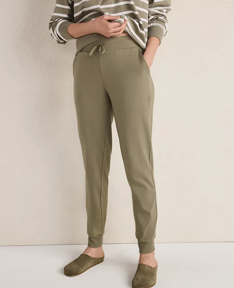 Ann Taylor Haven Well Within Organic Cotton Interlock Joggers Vetiver Women's