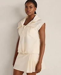 Ann Taylor Haven Well Within Woven Nylon Hooded Vest Sandstone Women's